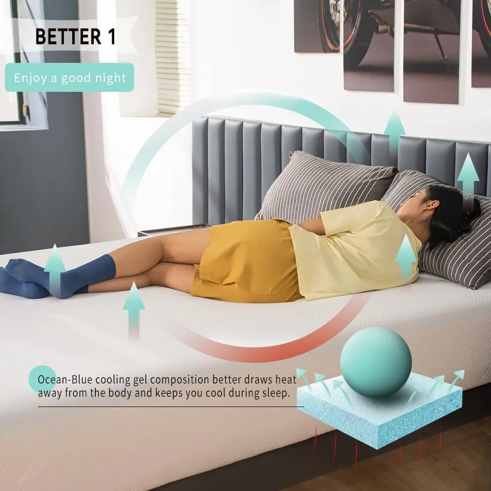 Twin Mattress for Kids Adults 5 Inch Gel Memory Foam [Premium Version] Medium-Firm, Twin Size Mattresses, Bed in a Box, Fiberglass Free, Cooling Sleep & Pressure Relief, Certified Safe Foams & Fabric