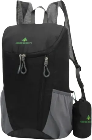 Ultra-Light Folding Backpack for Men & Women, Portable Travel Pack,Water-Resistant Hiking & Touring Skin Bag (Black)