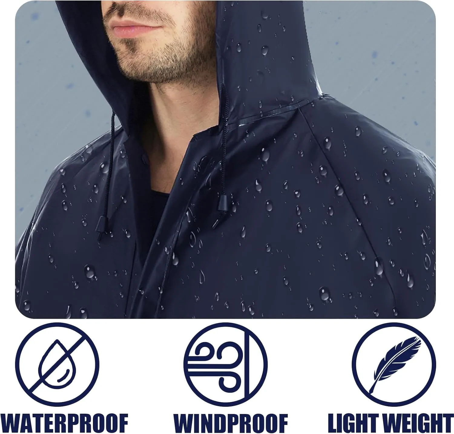 Ultra-Lite Rain Suit for Men Women Durable Protective Rainwear Waterproof Rain Coat Rain Gear for Farming, Hiking