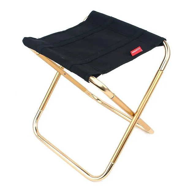 Ultralight Camping Stool, Portable Folding Stool for Adults Fishing Outdoor Hiking Gardening Backpacking Travelling Walking with Carry Bag,Metallic