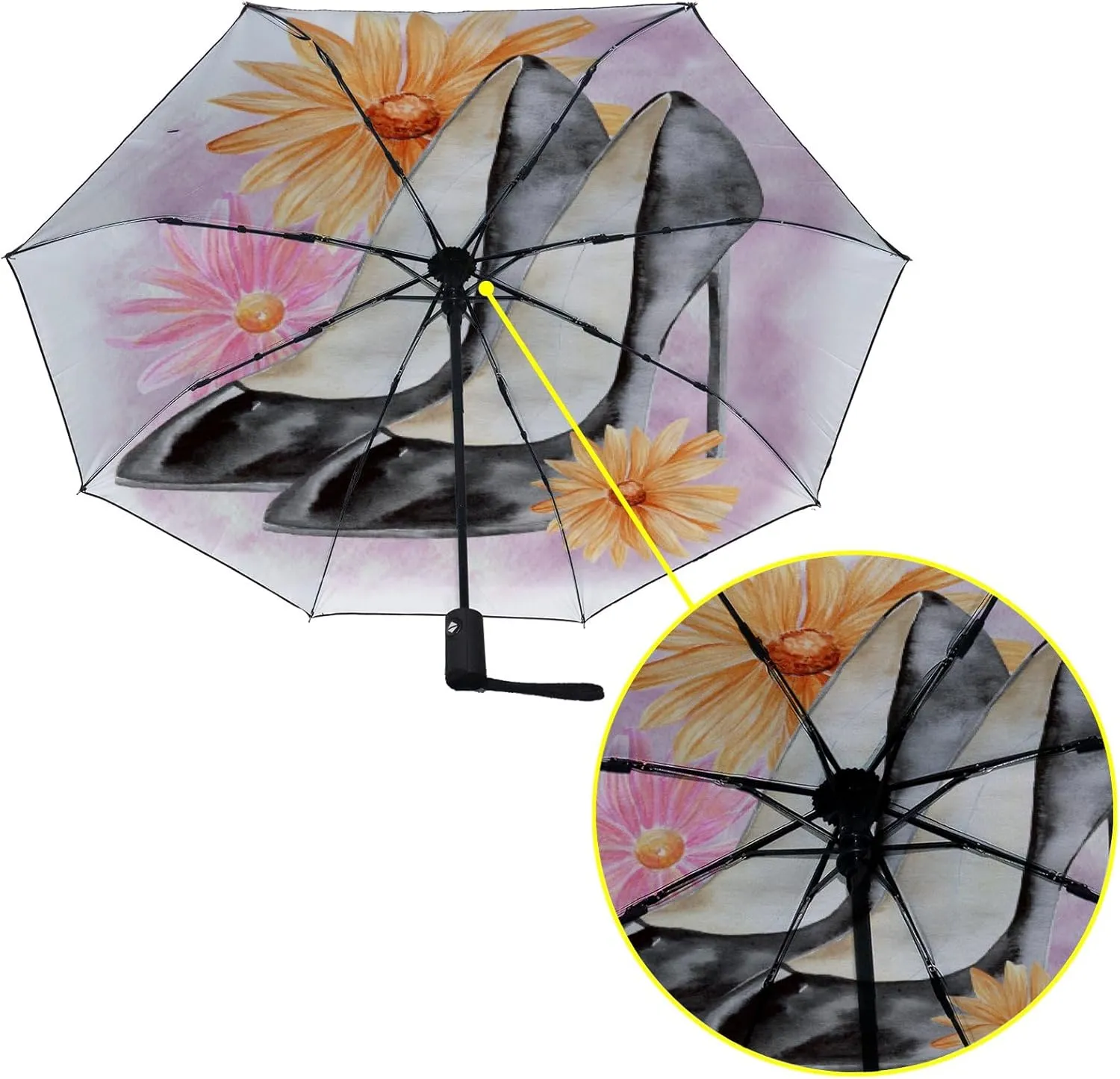 Umbrella Rain Windproof Comic Book Question Marks Automatic Folding Compact Beach Anti-UV Protection Umbrellas Travel Golf Parasol Open Close Men Women Girls Adults