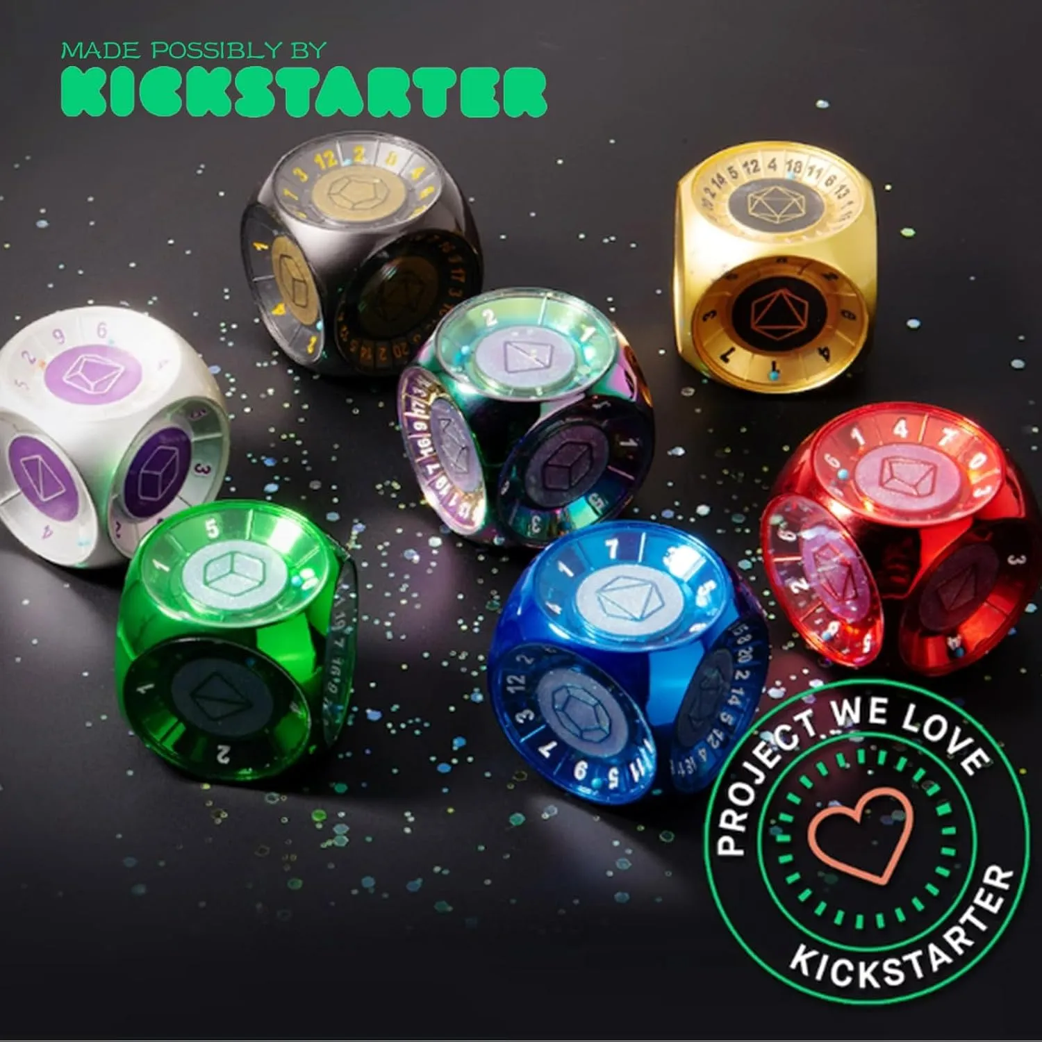 Unique Dice Omni D&D Dice 15 in 1 Cube Metal Dice Set,D20 All in 1 DND Dice Role Playing for D6, D8, D10, D12 for Dungeons and Dragons TRPG