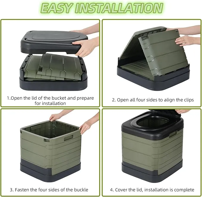 Updated XXXL Portable Toilet for Camping, Extra Large Camping Toilets Portable Potty for Adults Porta Potty Camp Toilet Portable Bathroom for Boat/Hiking/Long Trips/Caravans