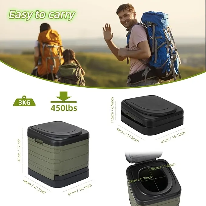 Updated XXXL Portable Toilet for Camping, Extra Large Camping Toilets Portable Potty for Adults Porta Potty Camp Toilet Portable Bathroom for Boat/Hiking/Long Trips/Caravans