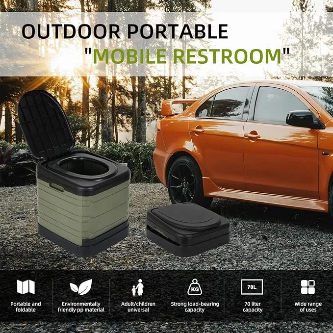Updated XXXL Portable Toilet for Camping, Extra Large Camping Toilets Portable Potty for Adults Porta Potty Camp Toilet Portable Bathroom for Boat/Hiking/Long Trips/Caravans