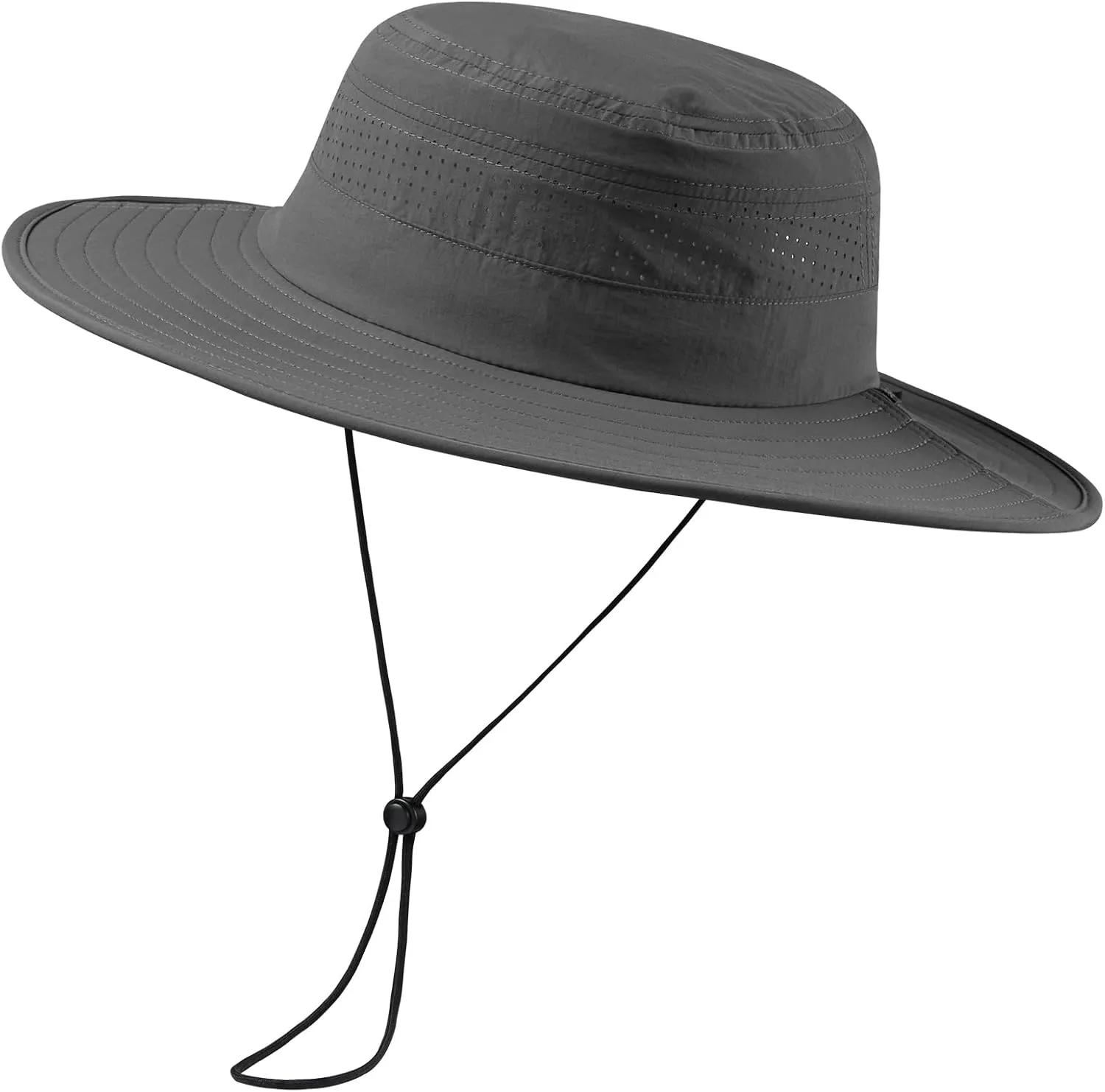 UPF 50  Foldable Brim Water-Resistant Sun Bucket Hat with Laser Perforated Mesh Adjustable for Men Women Outdoor