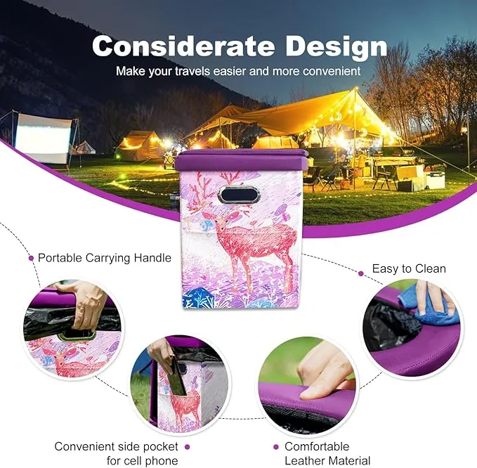 Upgrade XL Portable Toilet for Adults, Extra Large Portable Travel Floding Toilet, Camping Tall Toilets with Lid for Adults and Kids Compact Potty for Car,Hiking,Beach and Camping…