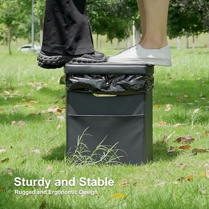 Upgrade XL Portable Toilet for Adults, Extra Large Portable Travel Floding Toilet, Camping Tall Toilets with Lid for Adults and Kids Compact Potty for Car,Hiking,Beach and Camping…