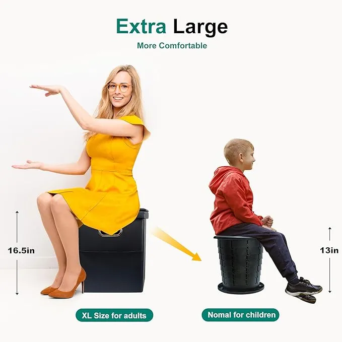 Upgrade XL Portable Toilet for Adults, Extra Large Portable Travel Floding Toilet, Camping Tall Toilets with Lid for Adults and Kids Compact Potty for Car,Hiking,Beach and Camping…