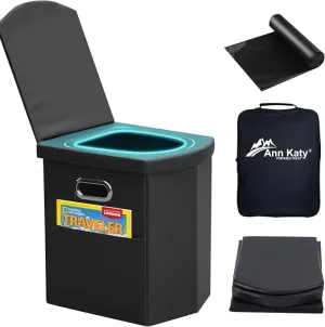 Upgrade XL Portable Toilet for Adults, Extra Large Portable Travel Floding Toilet, Camping Tall Toilets with Lid for Adults and Kids Compact Potty for Car,Hiking,Beach and Camping…