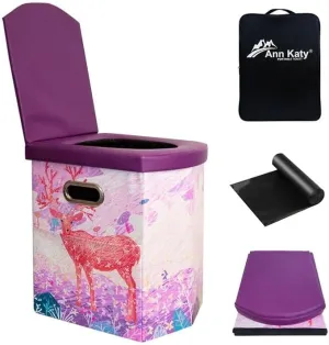 Upgrade XL Portable Toilet for Adults, Extra Large Portable Travel Floding Toilet, Camping Tall Toilets with Lid for Adults and Kids Compact Potty for Car,Hiking,Beach and Camping…