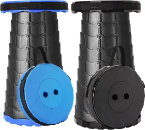 Upgraded Collapsible Stool, Lightweight But Sturdy, Portable Retractable Folding Telescoping Foldable Camping Stool for Adults Outdoor Fishing Hiking Travel BBQ