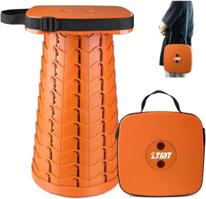 Upgraded Folding Stool - 485lbs Load Capacity,Telescopic Stool,Portable Collapsible Seat for Camping,Fishing,Hiking,Travel