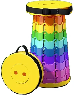 Upgraded Rainbow Folding Stool More Lightweight Sturdy Aesthetically Load Capacity of 550 lbs Portable Folding Stool Camping Fishing Hiking Trips