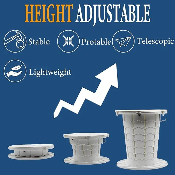 Upgraded Retractable Portable Toilet with Cushion,Adjustable Height Camp Toilet with Paper Holder,Lightweight Portable Potty for Camping,Car,Travel,Boat,Tent and Emergency Use