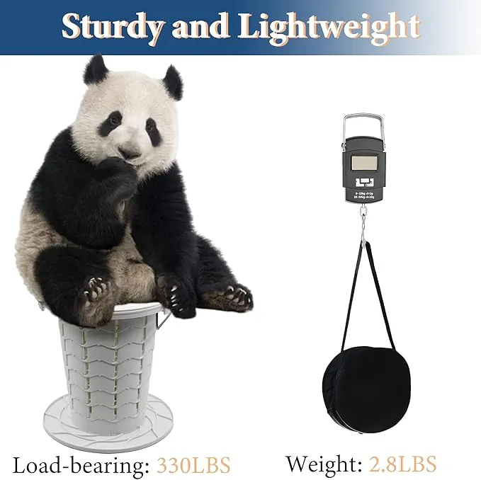 Upgraded Retractable Portable Toilet with Cushion,Adjustable Height Camp Toilet with Paper Holder,Lightweight Portable Potty for Camping,Car,Travel,Boat,Tent and Emergency Use