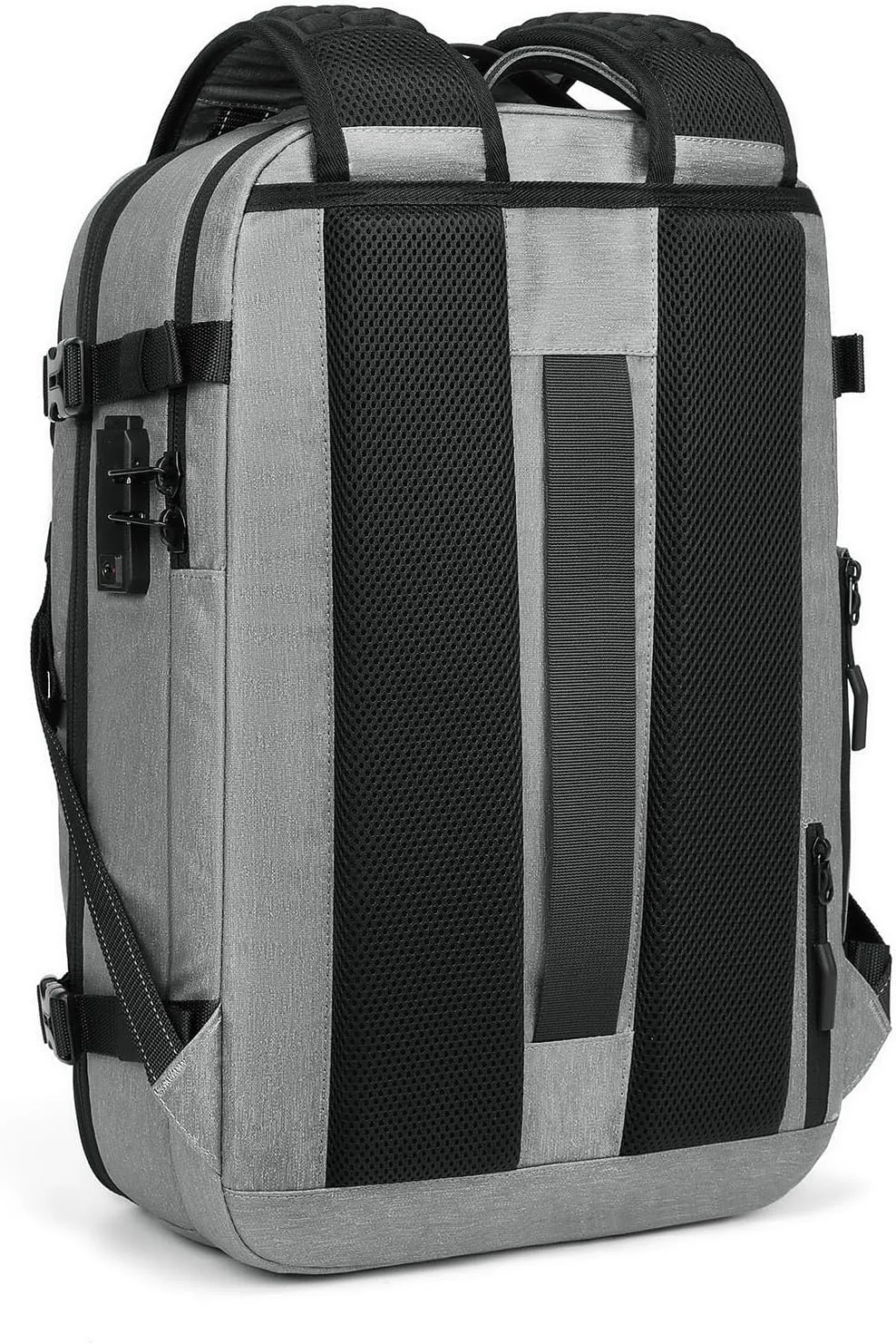 Vacuum Compression Backpack 60L, Expandable Vacuum Backpack Travel, Carry On Air Bag for 17 Inch Laptop Business Travel (Light Grey)