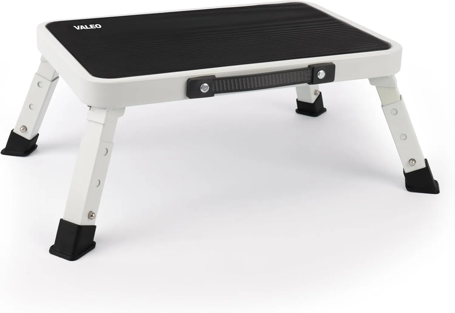Valeo Folding Step Stool, Adjustable Step Stool with Non-Slip Platform, 330 Lbs Capacity, Step Ladder for Adults or Kids in Kitchen, Bathroom, RV, Camping, Office, White