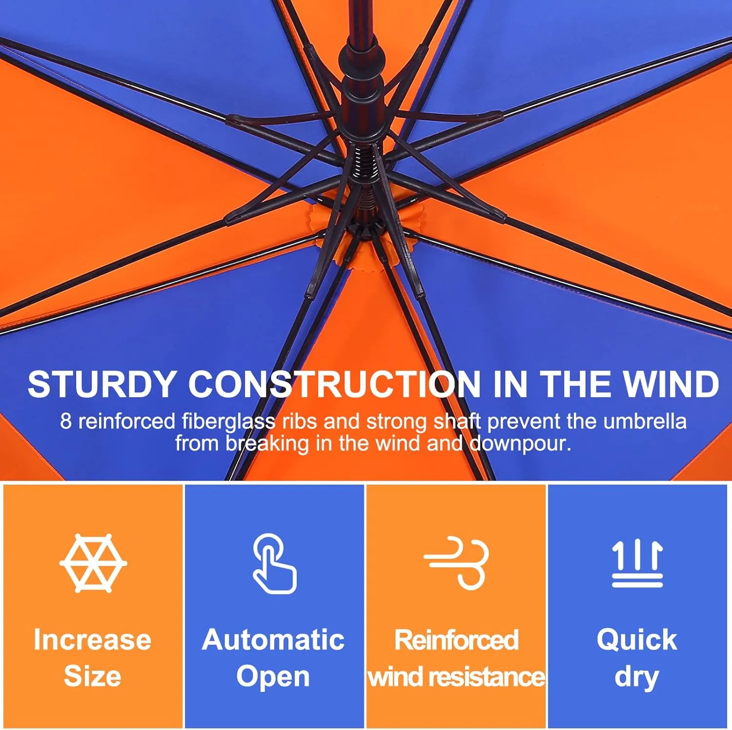 Vented Golf Umbrella 54/62/68 Inch Automatic Extra Large Windproof Oversize Stick Rain Umbrellas For Man and Woman Can Shade For Golfer And Family