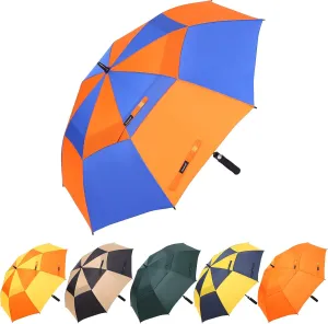 Vented Golf Umbrella 54/62/68 Inch Automatic Extra Large Windproof Oversize Stick Rain Umbrellas For Man and Woman Can Shade For Golfer And Family