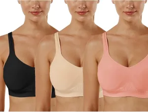 Vertvie Women's Wirefree Bras Seamless Full Coverage Plus Size Sports Bra for Sleeping Yoga Workout Everyday Wear Bralette