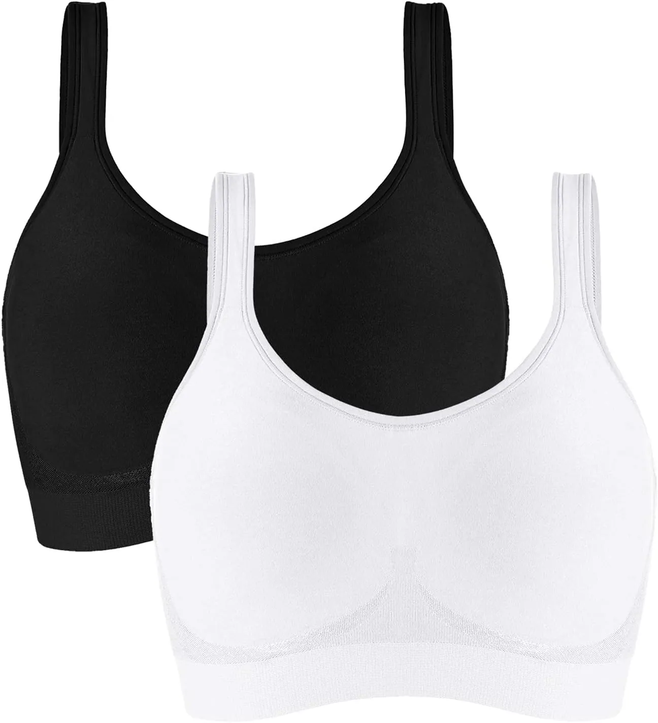 Vertvie Women's Wirefree Bras Seamless Full Coverage Plus Size Sports Bra for Sleeping Yoga Workout Everyday Wear Bralette