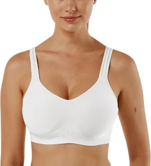 Vertvie Women's Wirefree Bras Seamless Full Coverage Plus Size Sports Bra for Sleeping Yoga Workout Everyday Wear Bralette