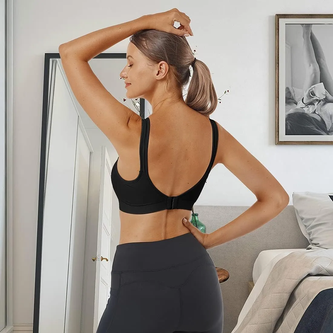 Vertvie Women's Wirefree Bras Seamless Full Coverage Plus Size Sports Bra for Sleeping Yoga Workout Everyday Wear Bralette