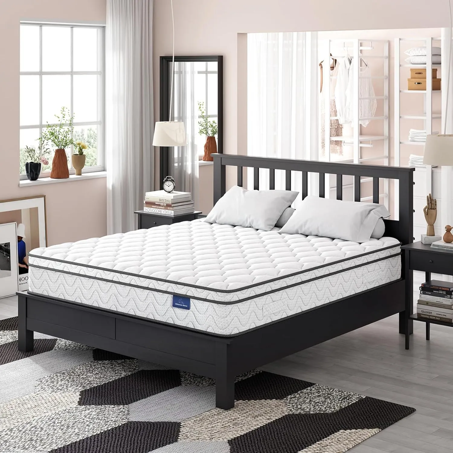 Vesgantti Twin Mattress, 10 Inch Hybrid Single Bed Mattress in a Box with Memory Foam and Pocket Spring, Ergonomic Design & Pressure Relief, Medium Firm Feel, 39"*75"*10"