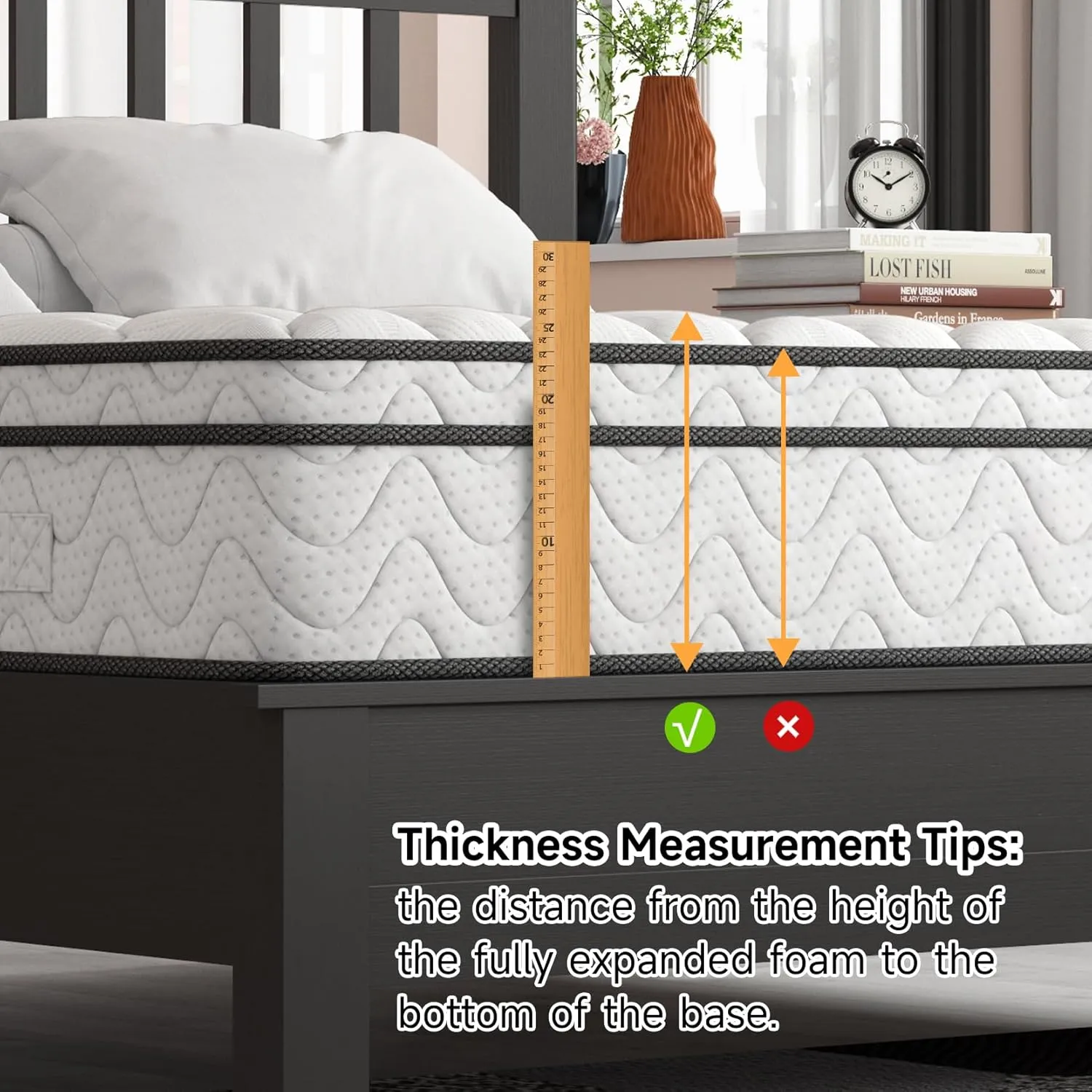 Vesgantti Twin Mattress, 10 Inch Hybrid Single Bed Mattress in a Box with Memory Foam and Pocket Spring, Ergonomic Design & Pressure Relief, Medium Firm Feel, 39"*75"*10"