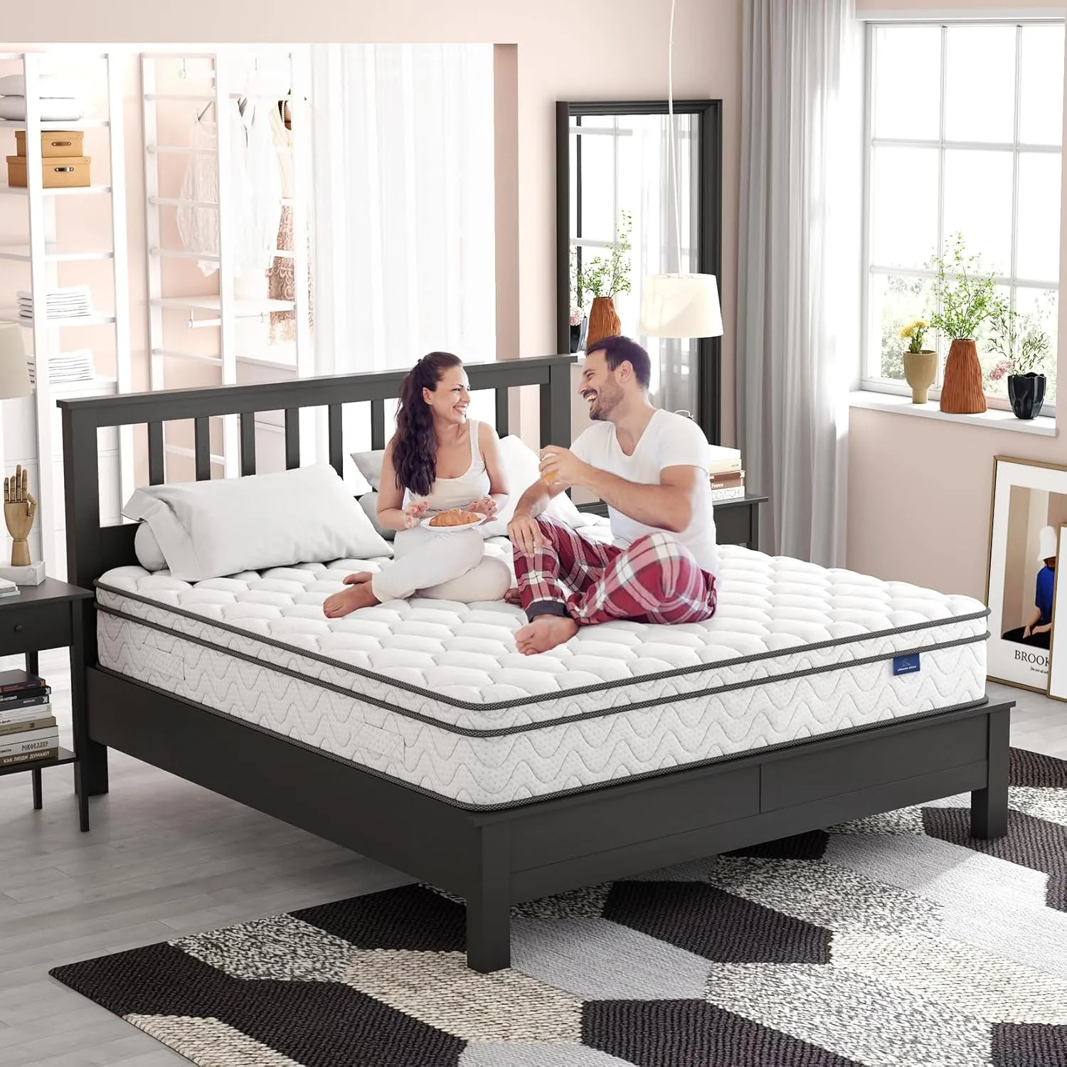 Vesgantti Twin Mattress, 10 Inch Hybrid Single Bed Mattress in a Box with Memory Foam and Pocket Spring, Ergonomic Design & Pressure Relief, Medium Firm Feel, 39"*75"*10"