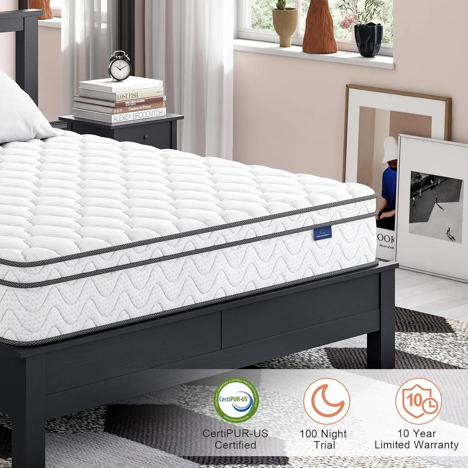 Vesgantti Twin Mattress, 10 Inch Hybrid Single Bed Mattress in a Box with Memory Foam and Pocket Spring, Ergonomic Design & Pressure Relief, Medium Firm Feel, 39"*75"*10"
