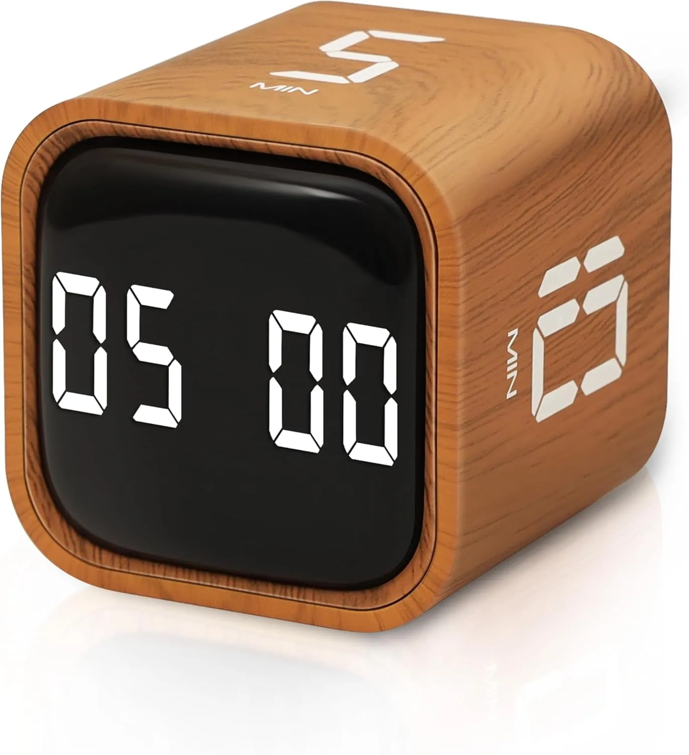 VEWINGL Cube Pomodoro Timer,5/10/30/60 Minutes and Custom Countdown,Productivity Timer,Pause and Resume,Silent,Vibrate and Adjustable Sound Alarm for Tasks,Work,Study,Kitchen