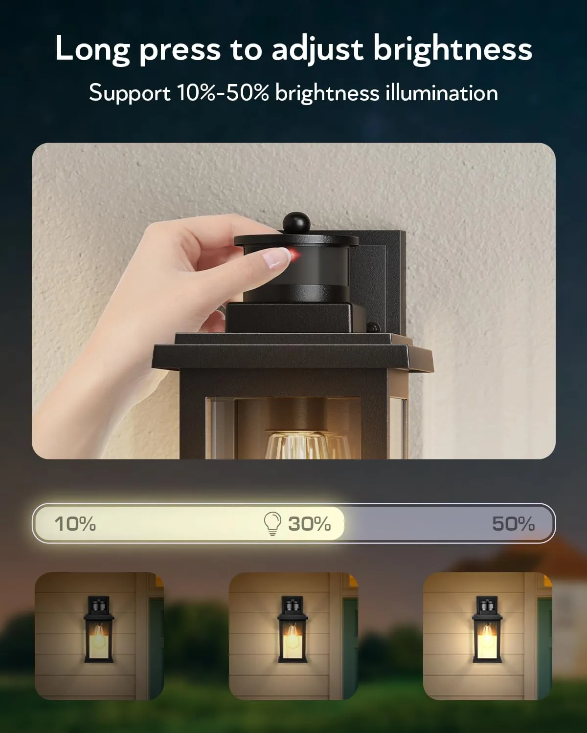 VIANIS Motion Sensor Outdoor Light, 2 Packs Exterior Lights for House, Black Waterproof Dusk to Dawn Outside Porch Lights Lantern for Garage Patio Doorway, Anti-Rust,Brightness Distance Adjustable