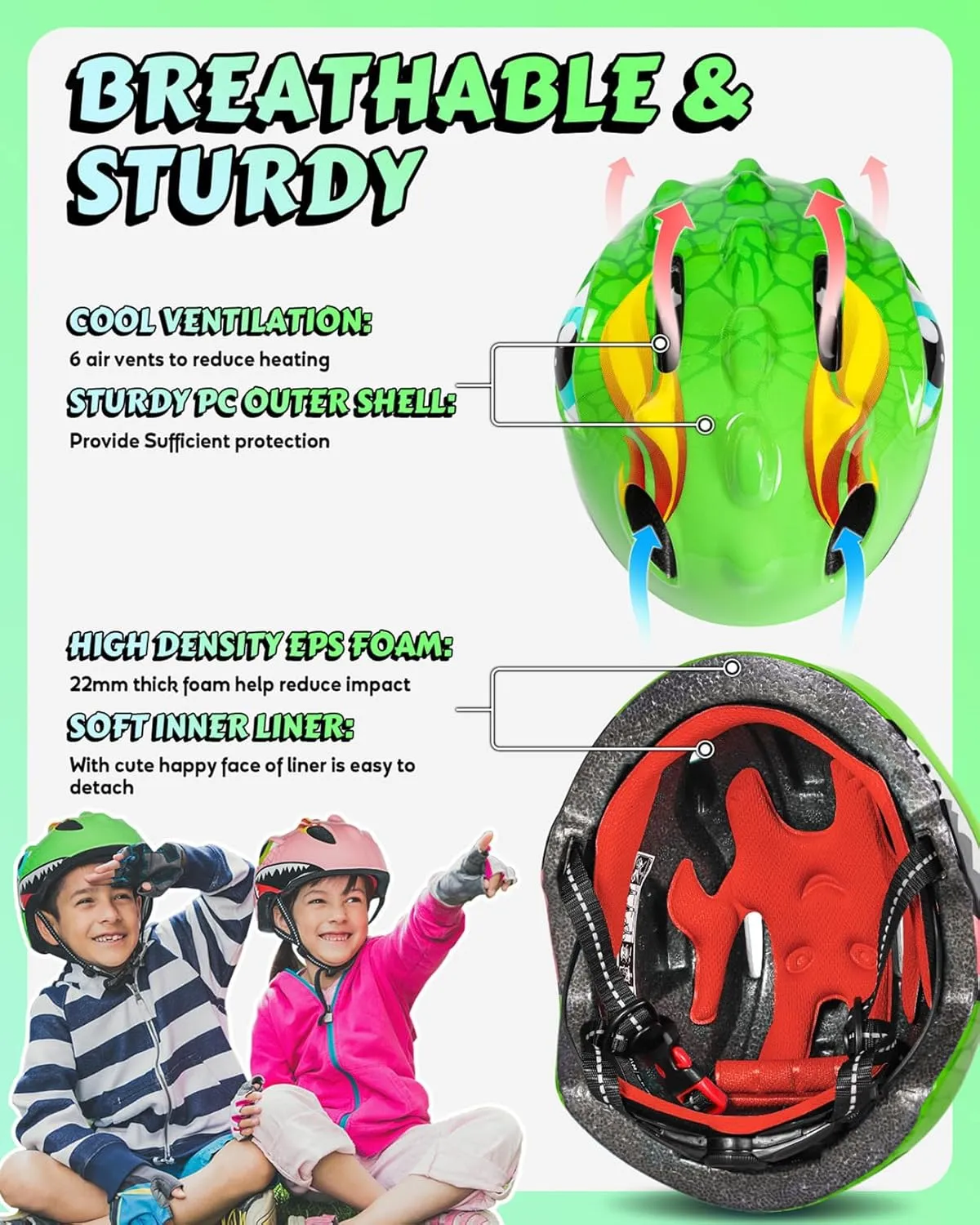 VICTGOAL Toddler Kids Bike Helmet Lightweight 3D Children Bicycle Helmet for Boys and Girls Age 3-8 for Multi-Sport Scooter Cycling Skating