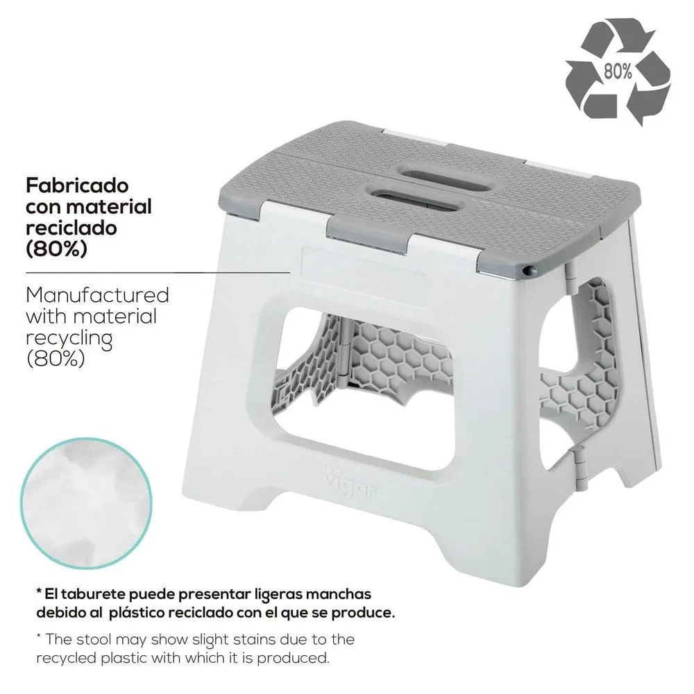 Vigar 23cm Compact Folding Step Stool Grey