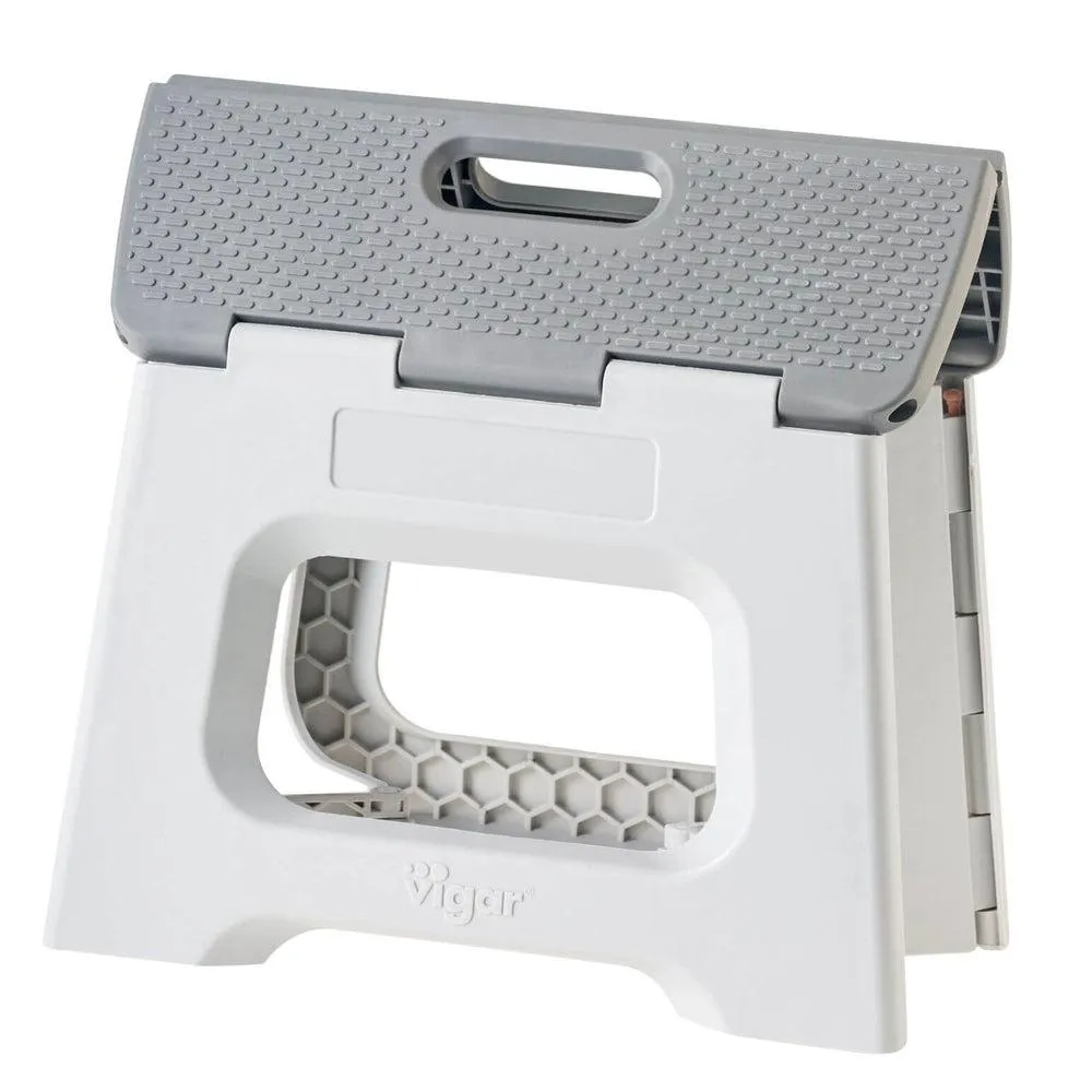 Vigar 23cm Compact Folding Step Stool Grey