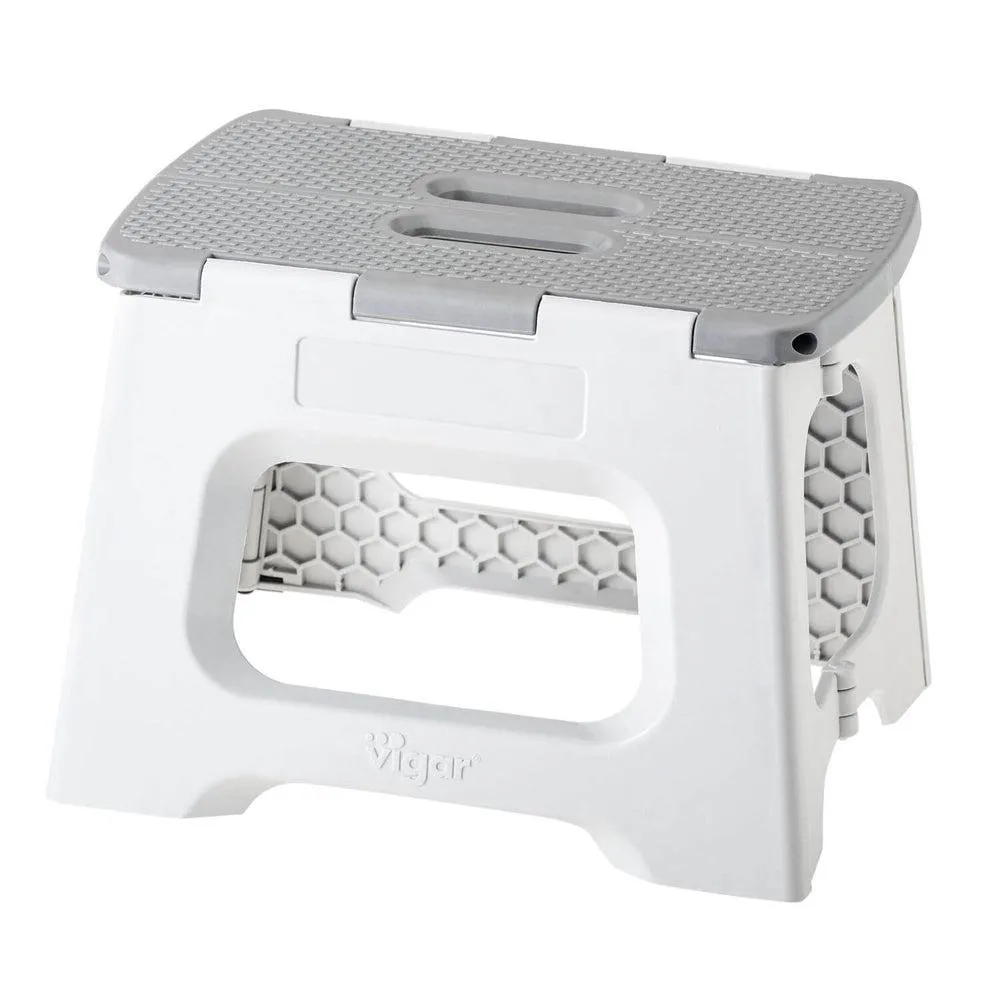Vigar 23cm Compact Folding Step Stool Grey
