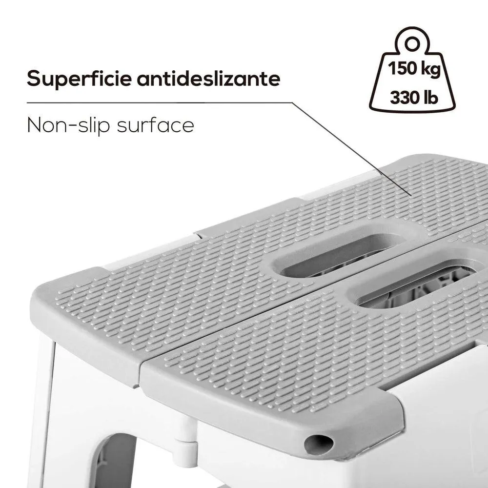 Vigar 23cm Compact Folding Step Stool Grey