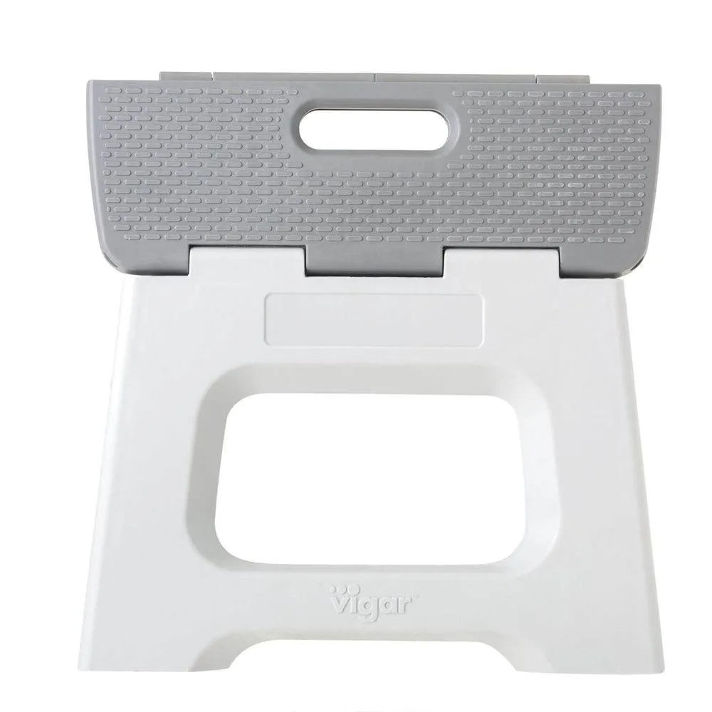 Vigar 23cm Compact Folding Step Stool Grey