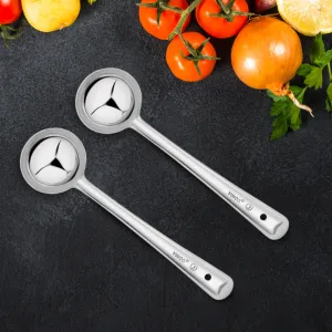 Vinod Stainless Steel Basting Serving Ladle, Serving Spoon / Karachi. Ideal for Gravies / Soups / Curries and Dishes - Set of 2,  Size 21cm, No 2