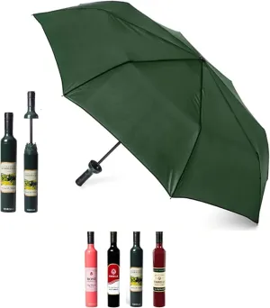 VINRELLA Wine Bottle Umbrella - Portable and Compact Travel Umbrella, Waterproof and Windproof, UV Blocker