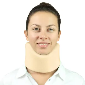 Vive Cervical Collar Neck Brace for Neck Pain and Support for Women & Men - Soft Foam Brace for Pain Relief - Comfortable Corrector Wrap for Posture, Sleeping, Radiculopathy, & Spine (Beige, 4 inch)