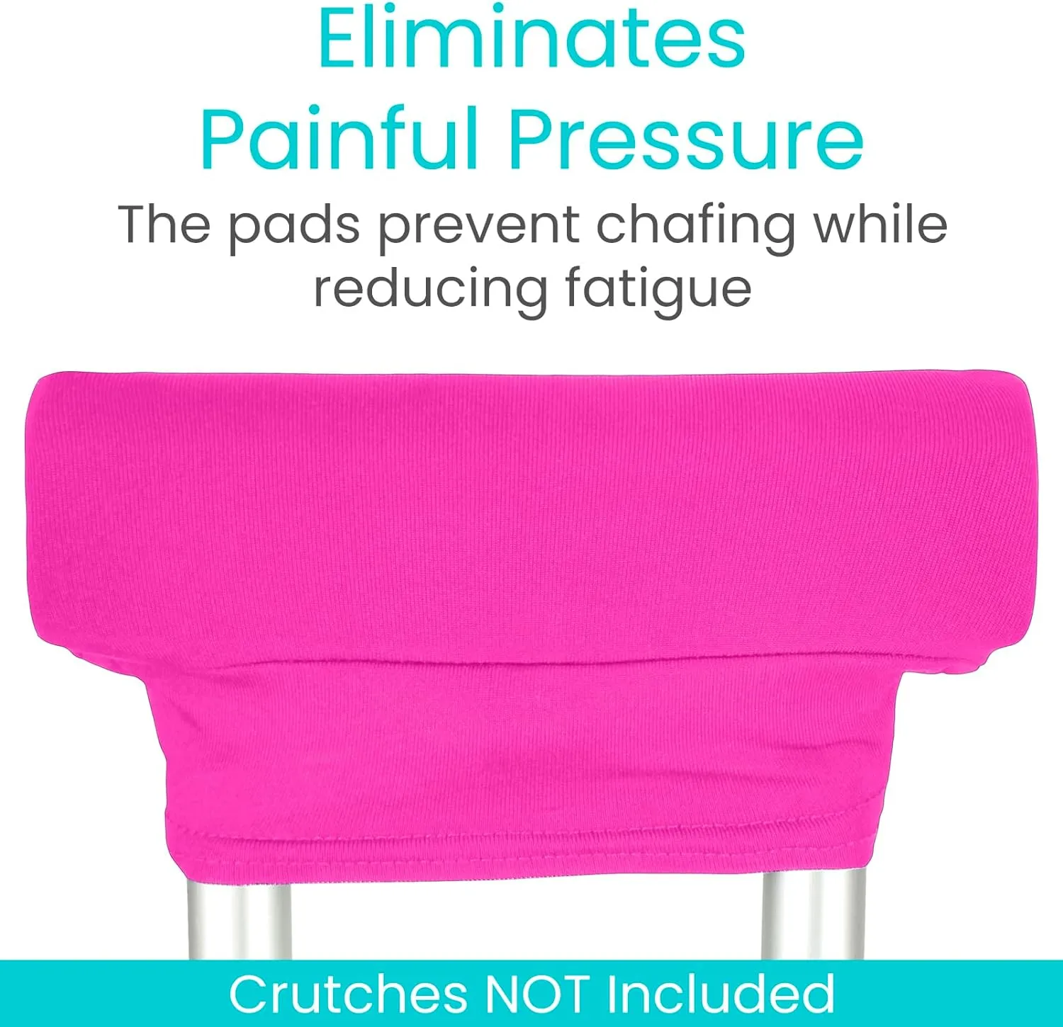 Vive Premium Crutch Pads & Hand Grips - Comfortable, Breathable, Machine Washable Padding - Moisture Wicking & Odor Reducing Pillow Accessory Covers for Adult & Youth Walking Crutches