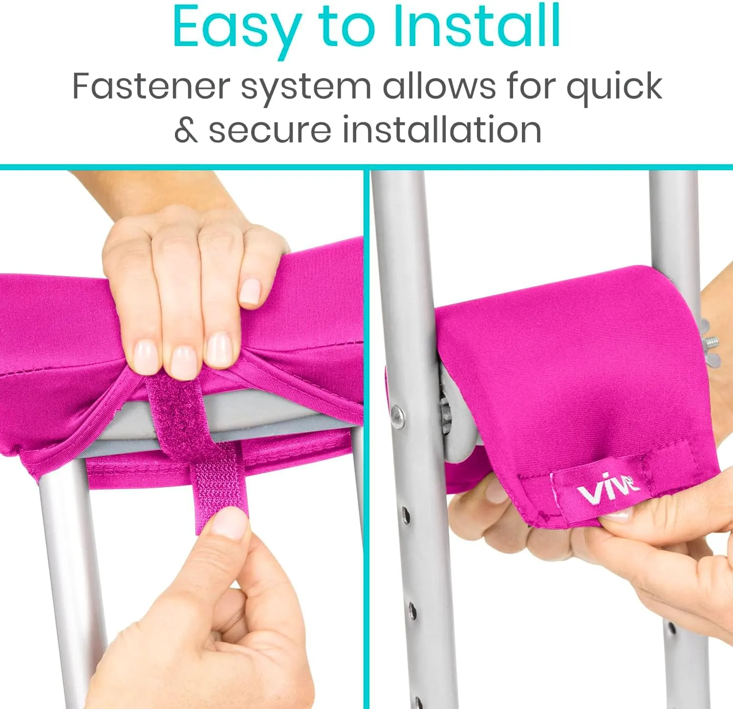 Vive Premium Crutch Pads & Hand Grips - Comfortable, Breathable, Machine Washable Padding - Moisture Wicking & Odor Reducing Pillow Accessory Covers for Adult & Youth Walking Crutches