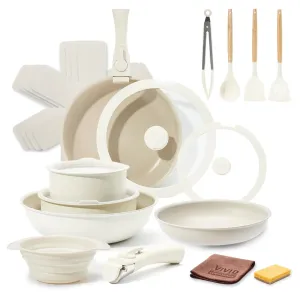 VIVIDCOOKWARE 22-Piece Easy Store Ceramic Set