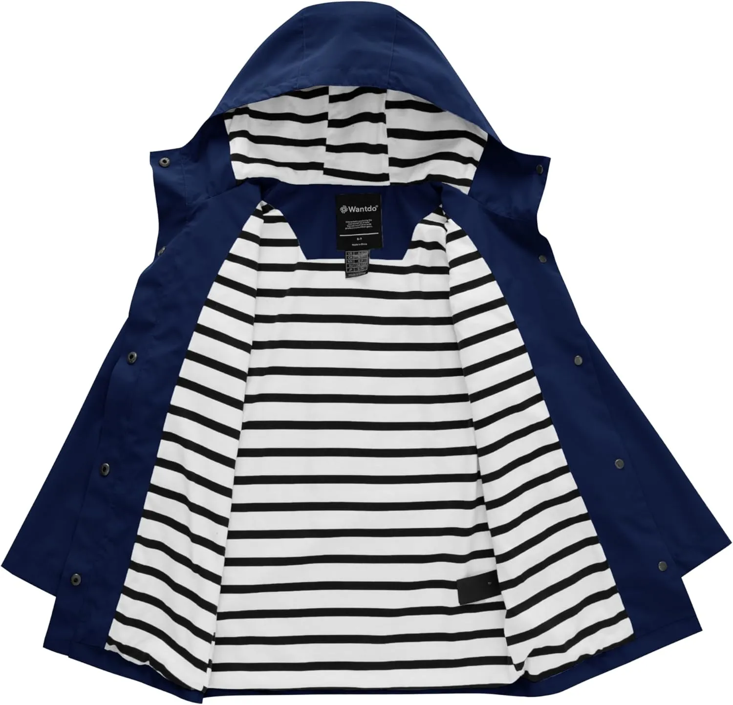 wantdo Boys & Girls Waterproof Rain Jacket Lightweight Rain Coat Hooded Windbreaker