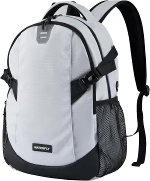 WATERFLY Casual Laptop Travel Backpack: 20L for Men Women Work Commuter Everyday EDC Daypack Hiking Gym Sport Workout Grey