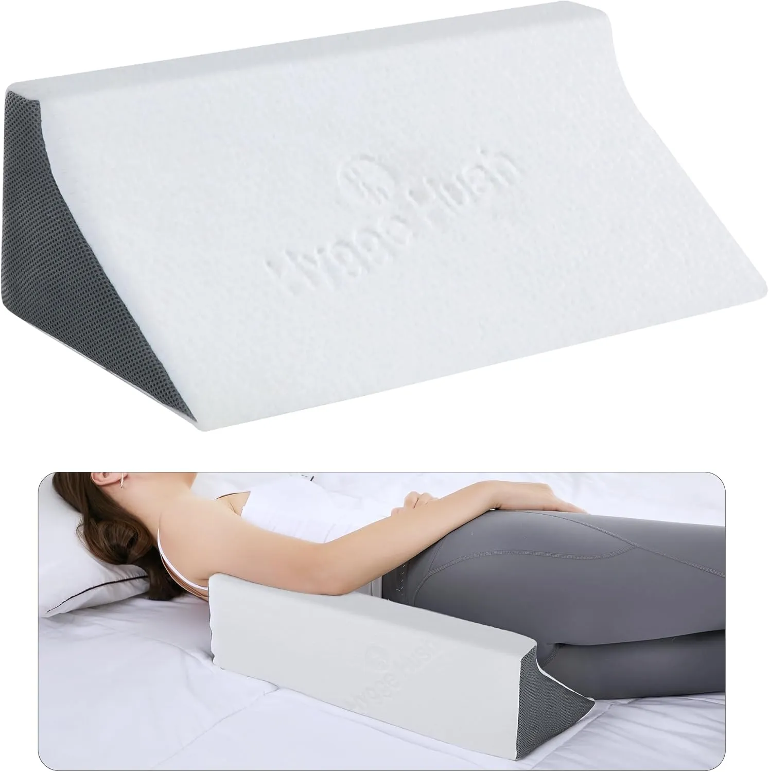 Wedge Pillow for Sleeping, Side Sleeper Body Back Positioners for Back Pain, Preventing Bedsores, After Surgery, Pregnancy Support, Ankle Support, Bed Wedge Pillow for Side Sleepers, White