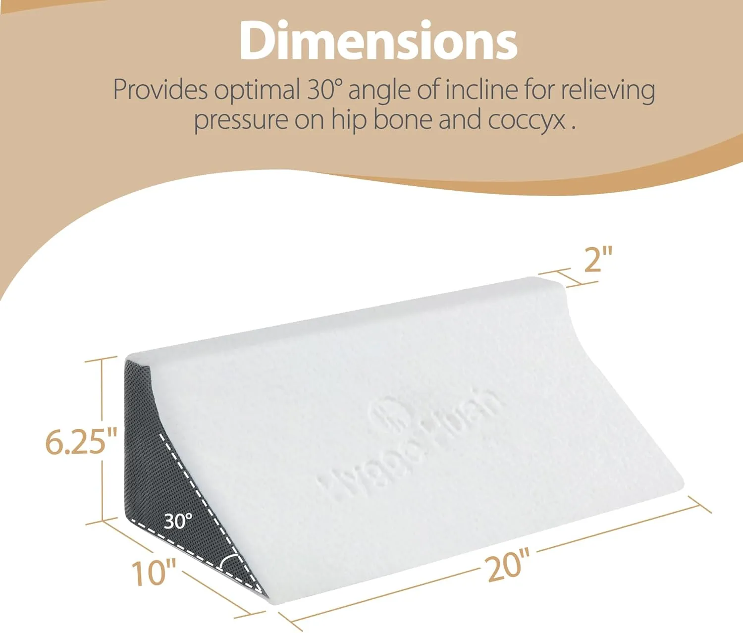 Wedge Pillow for Sleeping, Side Sleeper Body Back Positioners for Back Pain, Preventing Bedsores, After Surgery, Pregnancy Support, Ankle Support, Bed Wedge Pillow for Side Sleepers, White